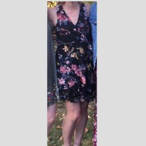 Francesca's Black lace floral cocktail dress